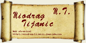 Miodrag Tijanić vizit kartica